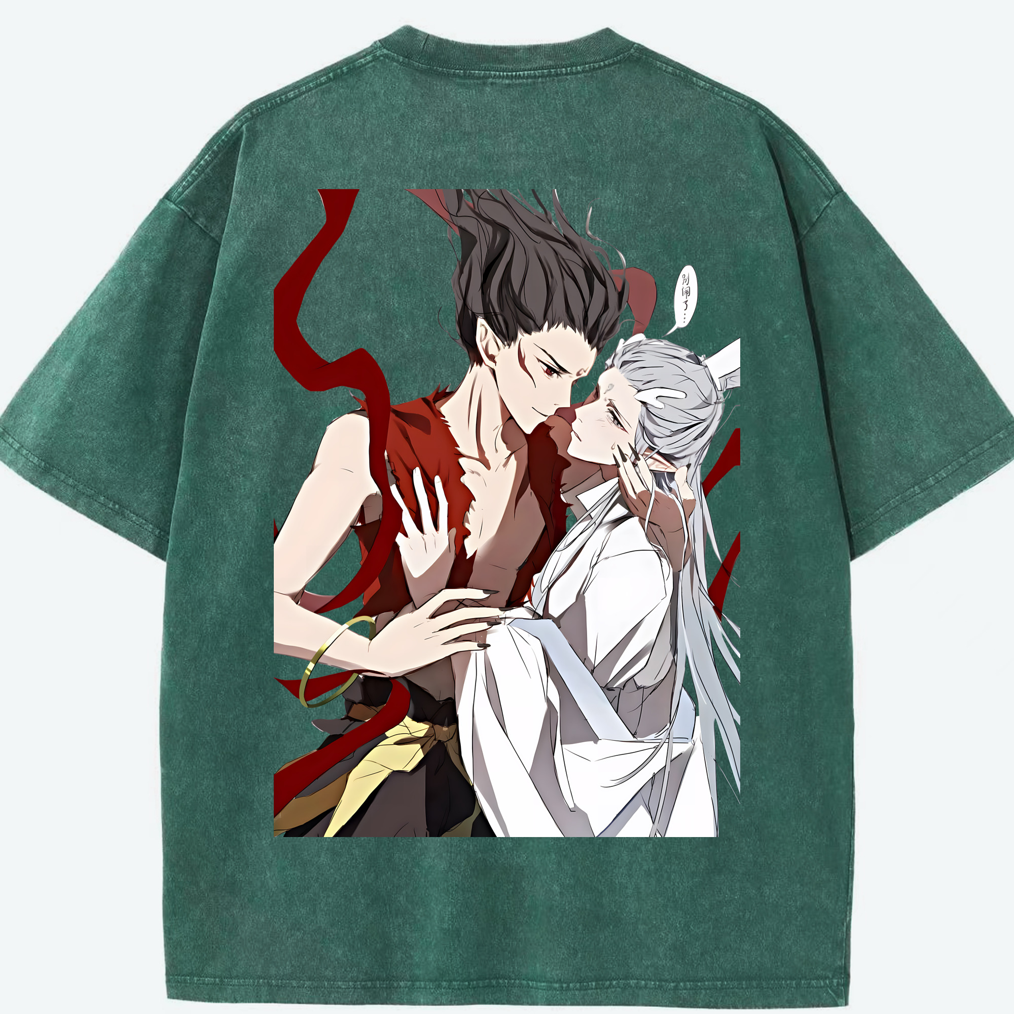 （画像用） Ne Zha 2 ナタ 魔童の大暴れ 綿100% ヴィンテージ風 半袖Tシャツ（背面プリント）